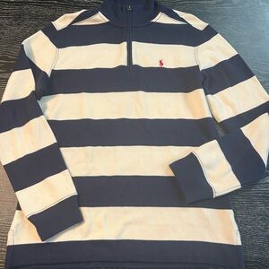 Ralph Lauren Navy and Cream Striped Pullover